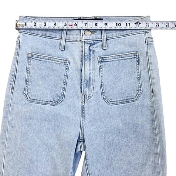 Veronica Beard Carly Kick Flare High Rise Jeans 27 Designer Denim Sky Blue - Picture 8 of 13